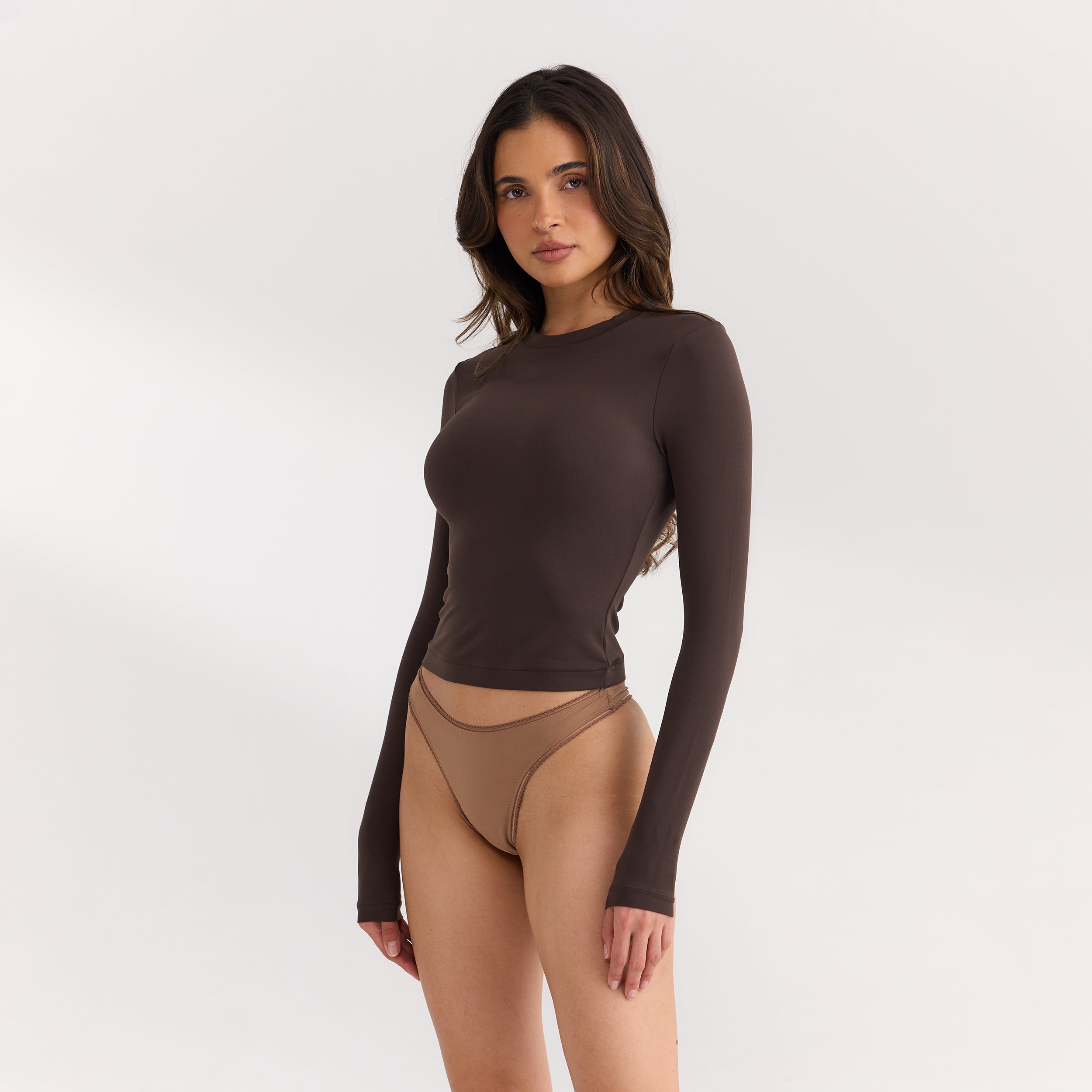 ContourSoft™ Long-Sleeve Top | ContourSoft™ Long-Sleeve Top - Donker Chocoladekleurig