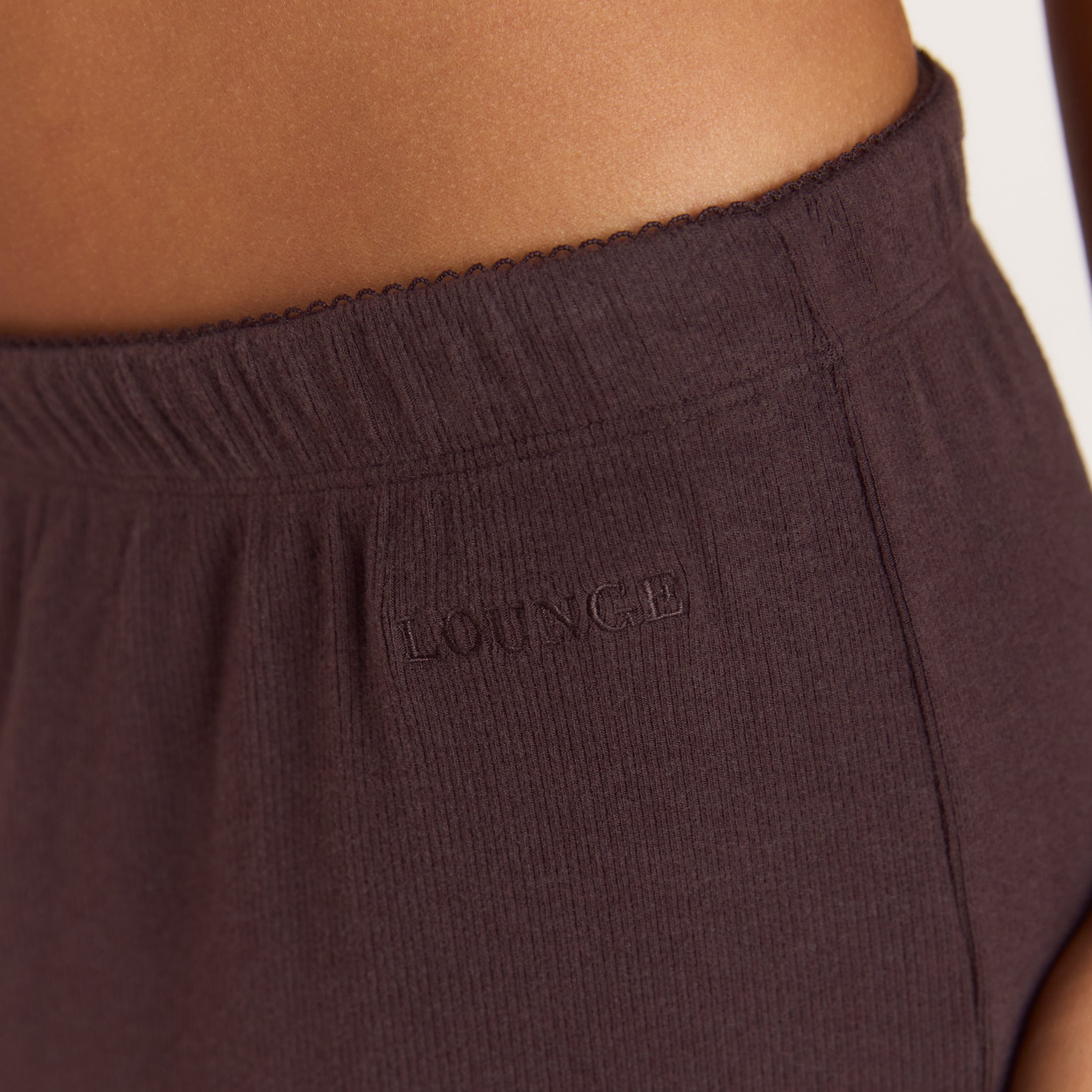 Ribbed Pyjama Broek | Ribbed Pyjama Broek - Donker Chocoladekleurig
