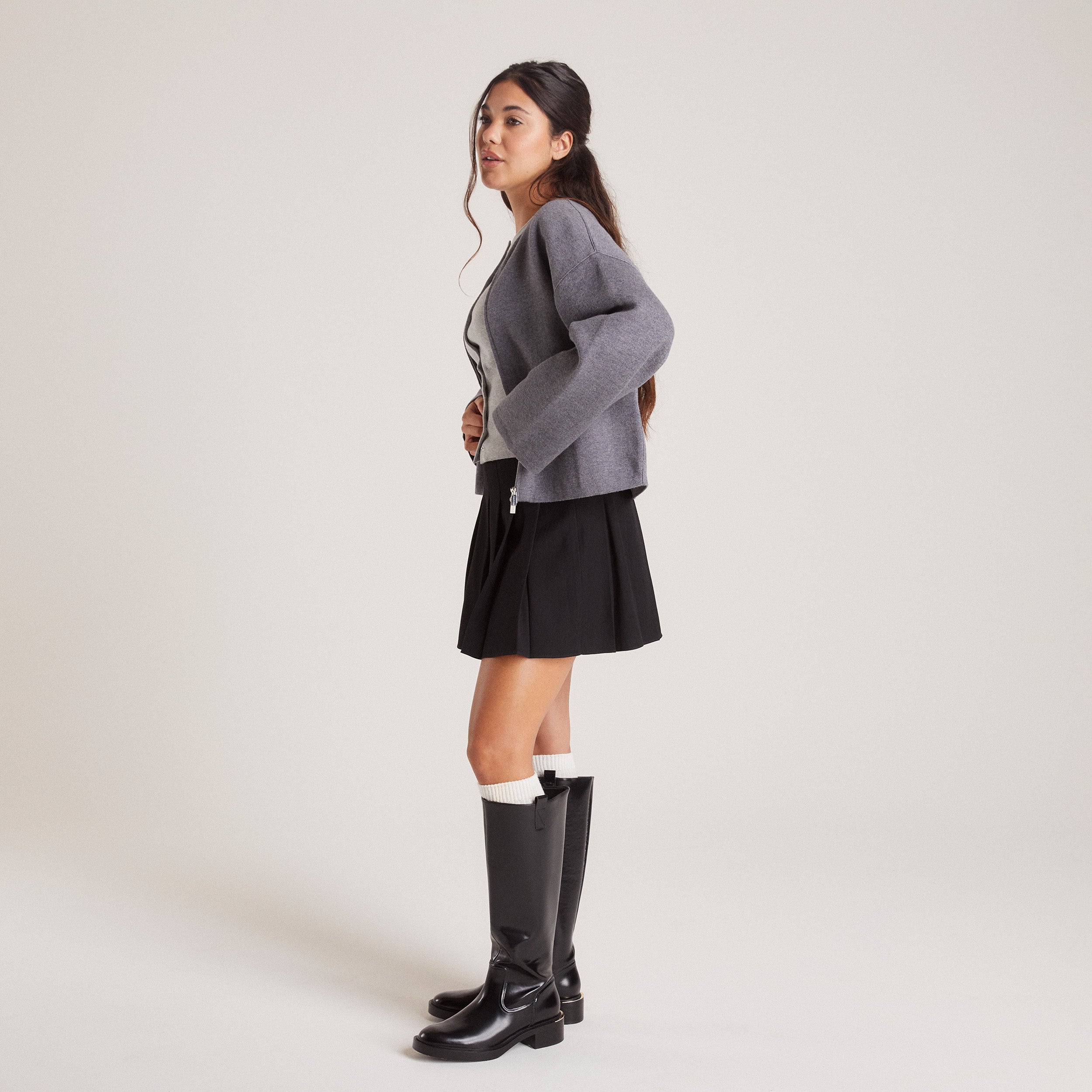 Vest met Rits | Vest met Rits - Houtskool