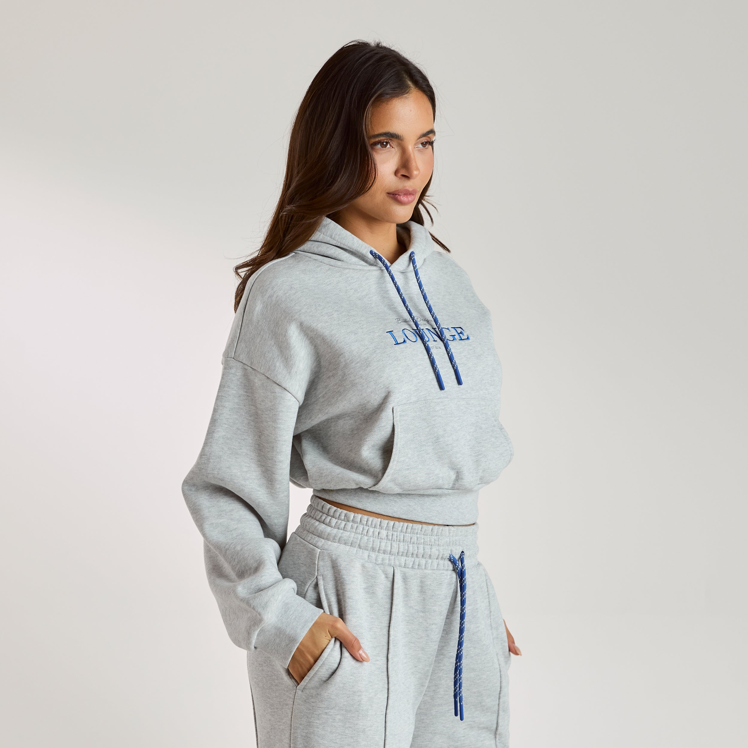 Cropped Hoodie | Cropped Hoodie - Grijs Marl