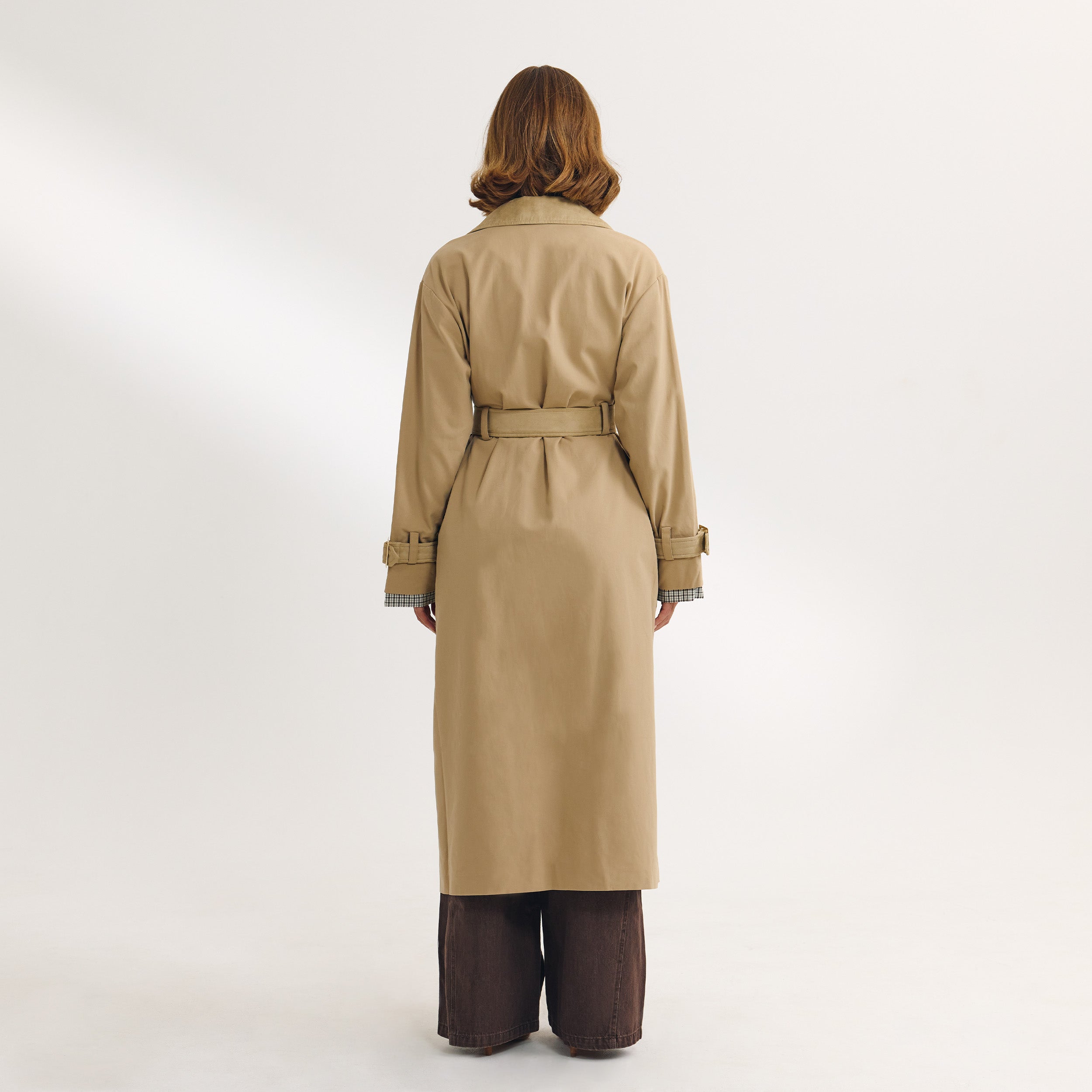 Suedette Trim Trenchcoat | Suedette Trim Trenchcoat - Zand