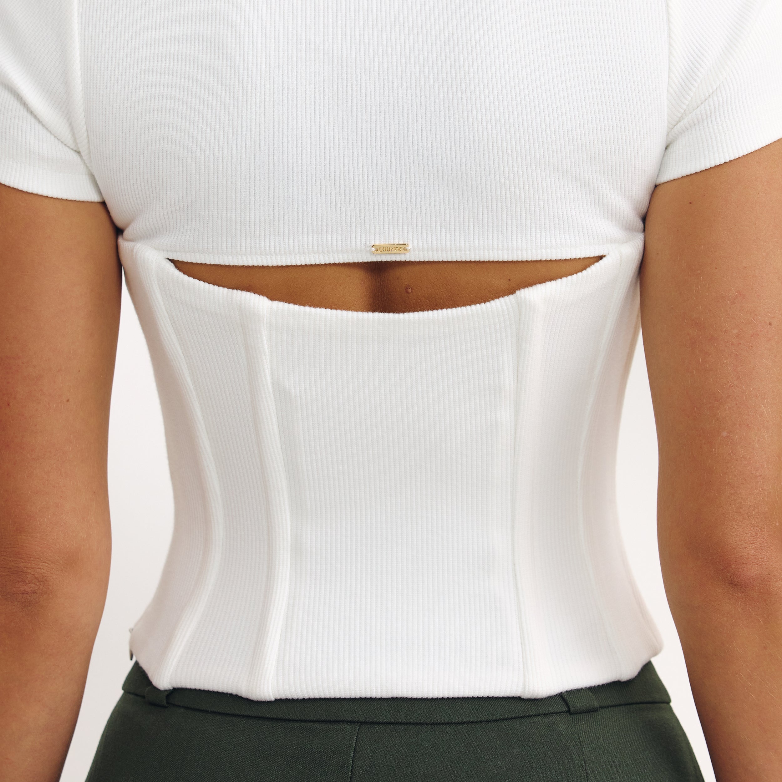 Corset T-shirt | Corset T-shirt - Gebroken Wit