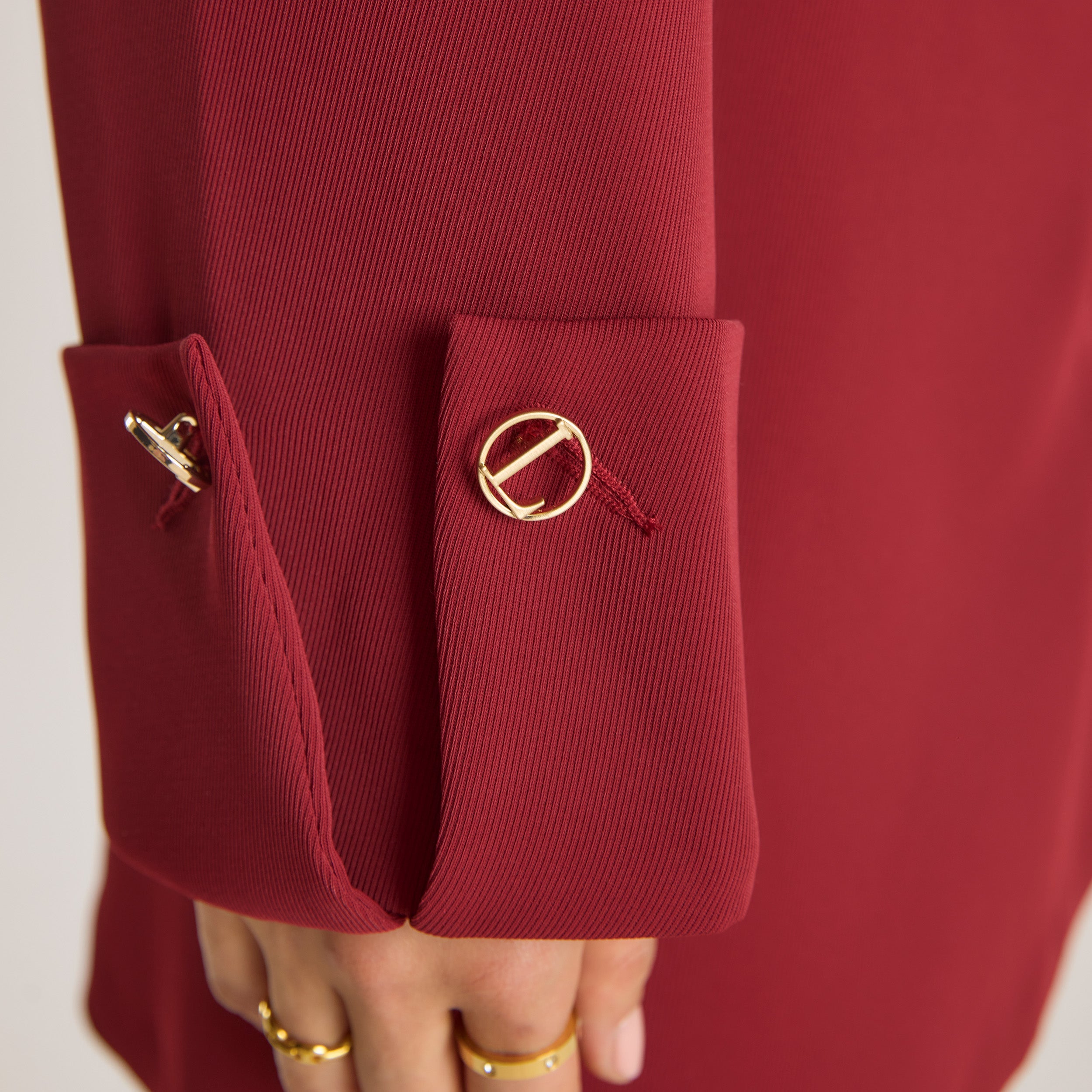 Gestructureerd Jas | Gestructureerd Jas - Wijnrood