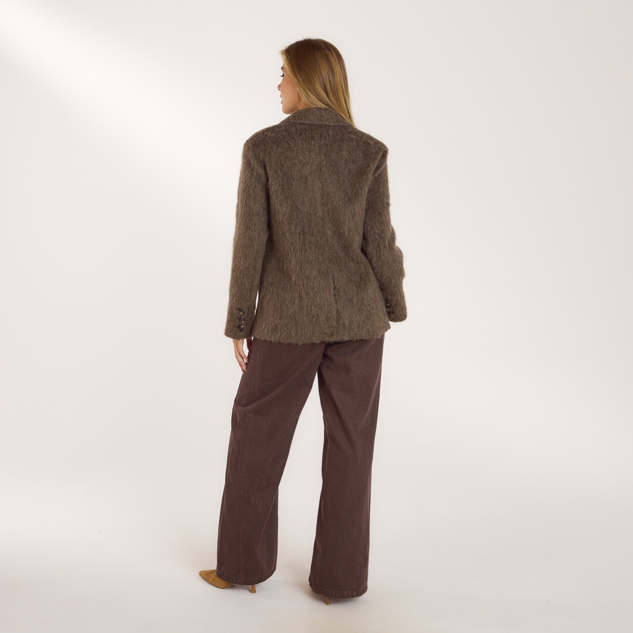 Oversized Blazer van Wolmix | Oversized Blazer van Wolmix - Nertskleur