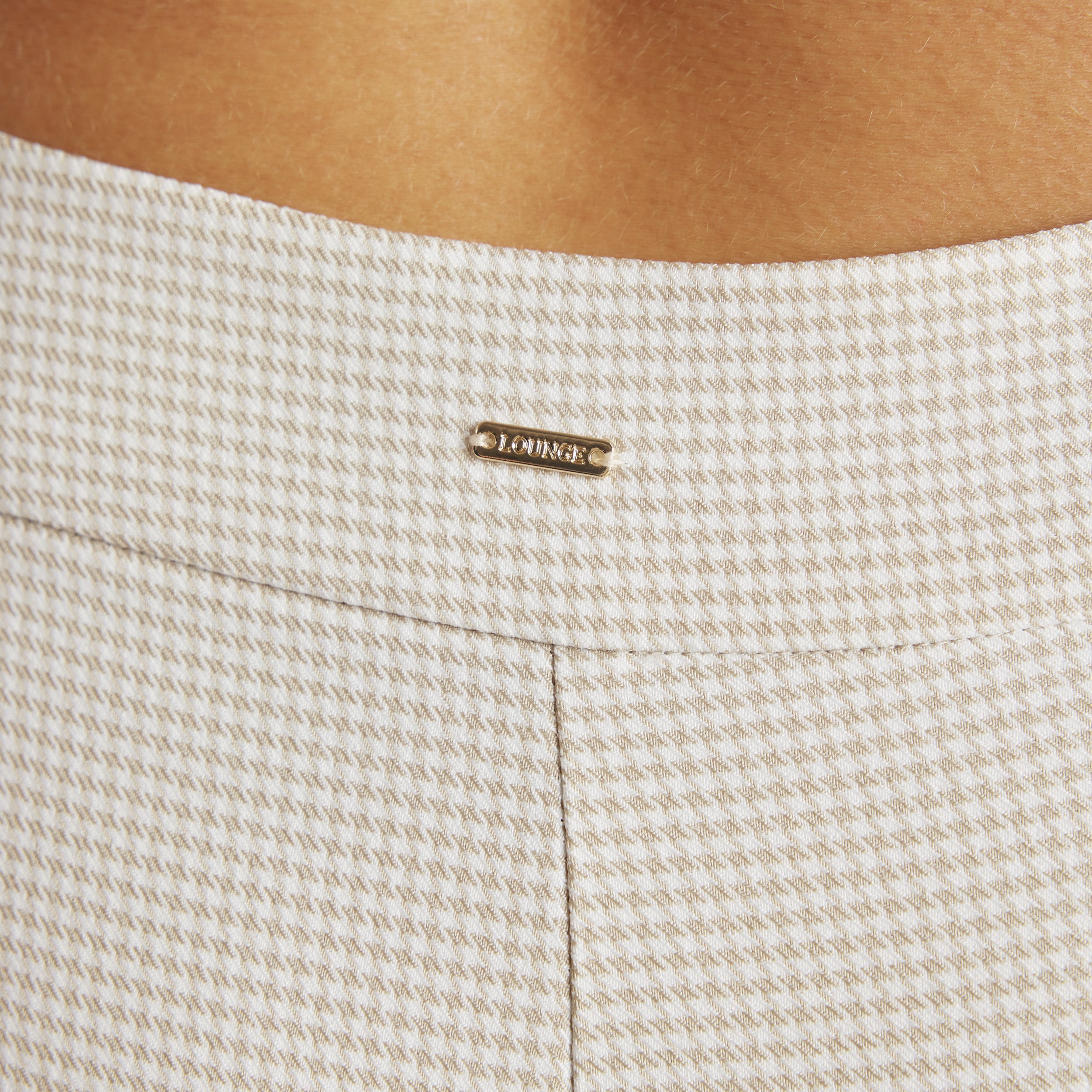 Houndstooth Capri Broek | Houndstooth Capri Broek - Beige