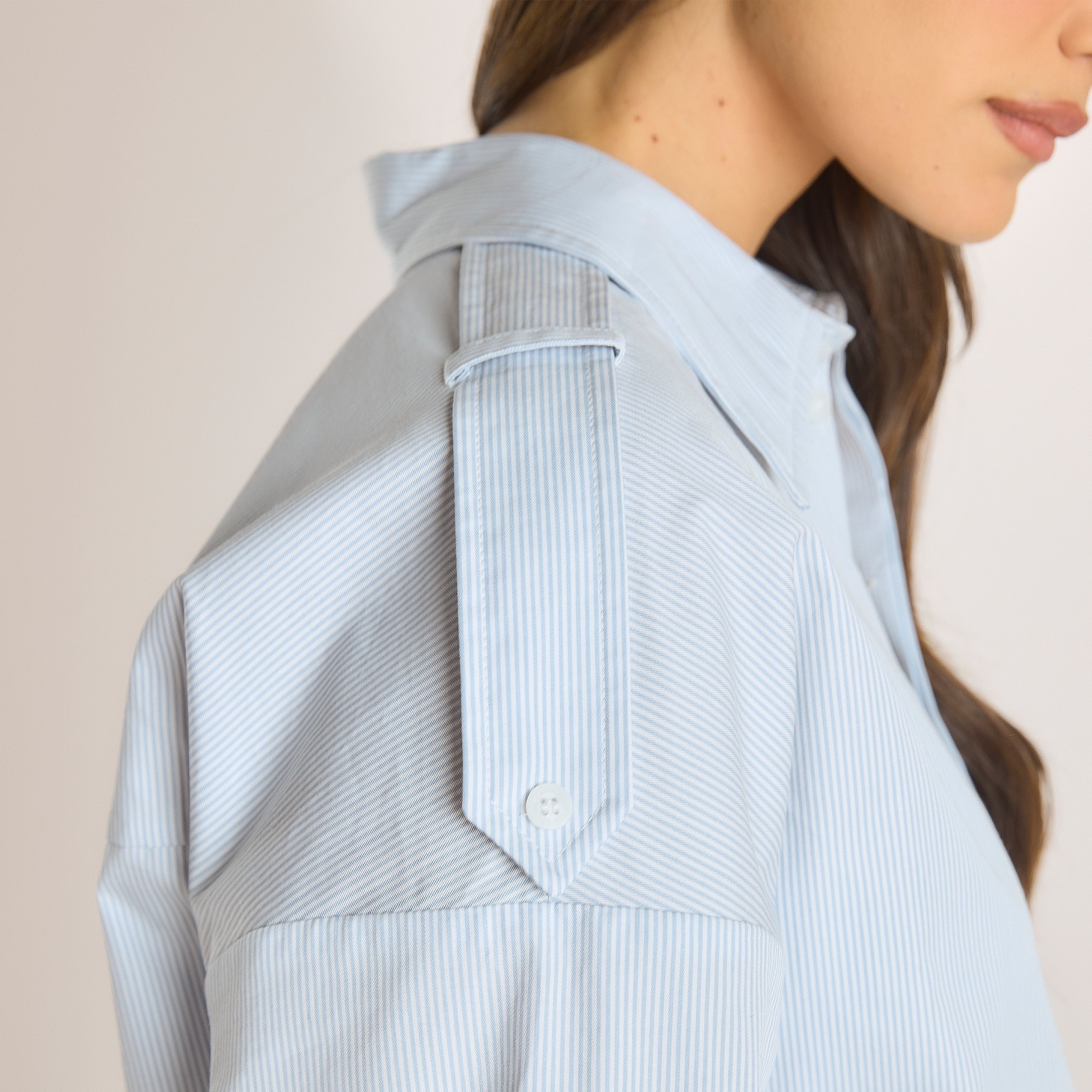 Asymmetrisch Shirt | Asymmetrisch Shirt - Blauw Stripe
