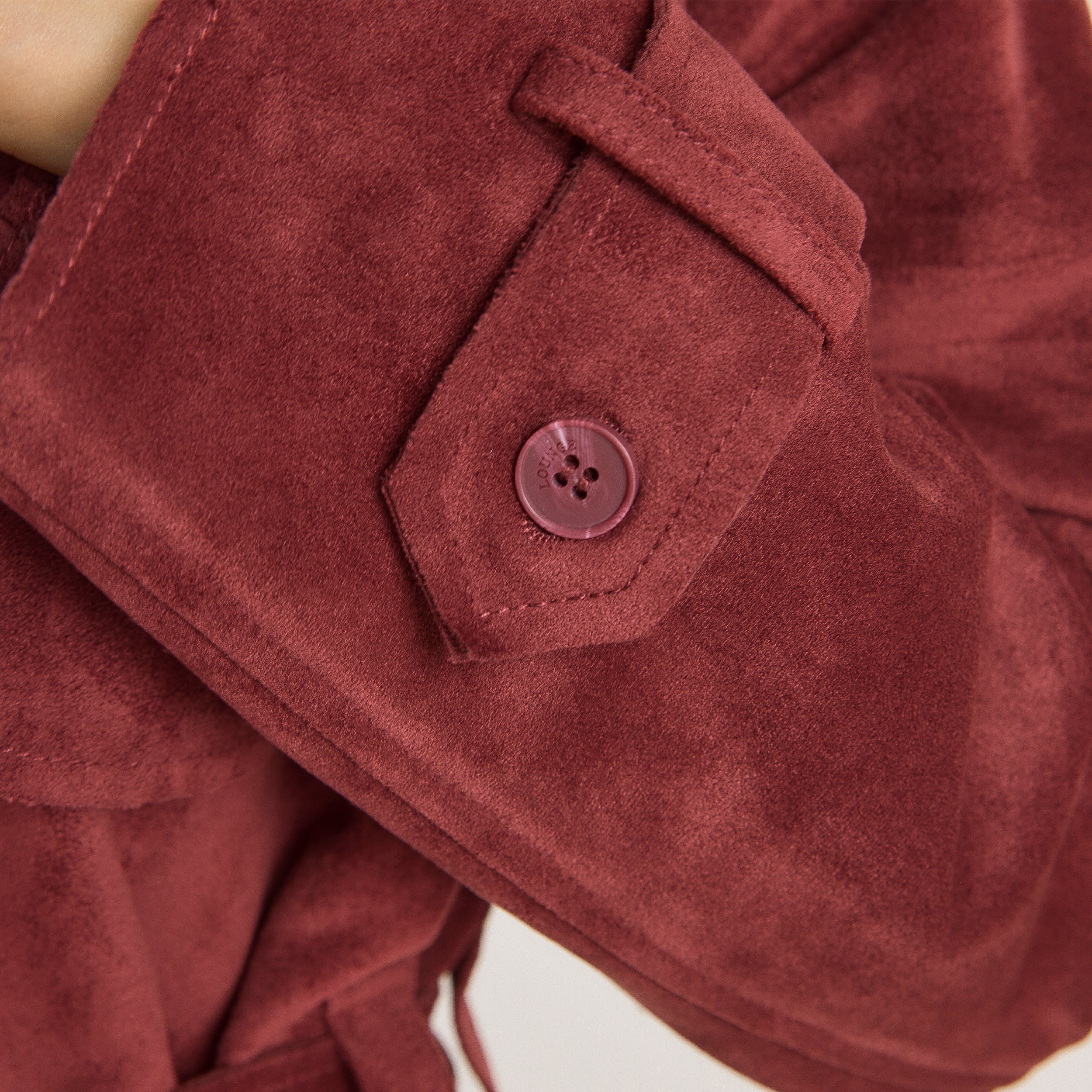 Suedette Trenchcoat | Suedette Trenchcoat - Wijnrood