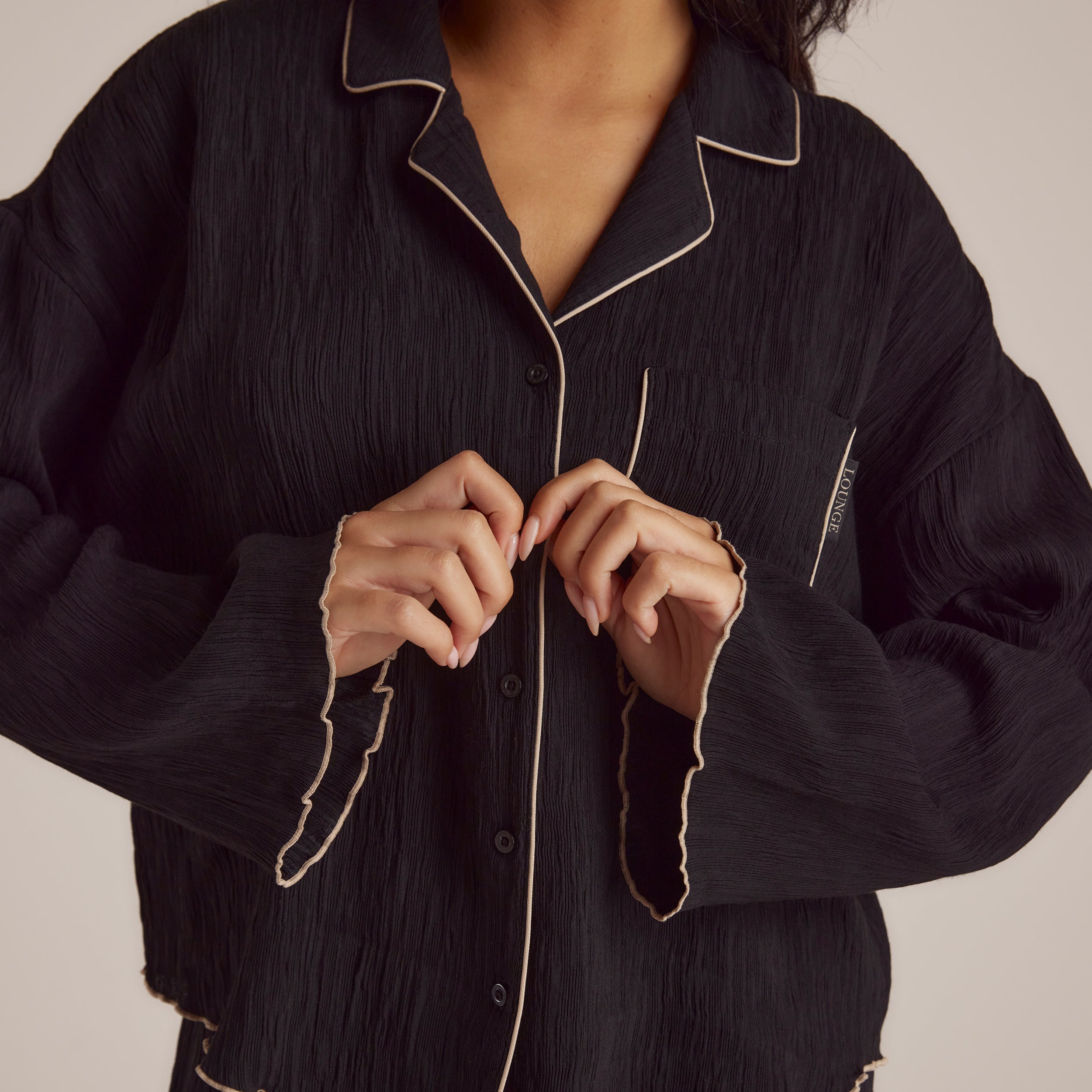 Crinkle Pyjama Shirt | Imaani, S