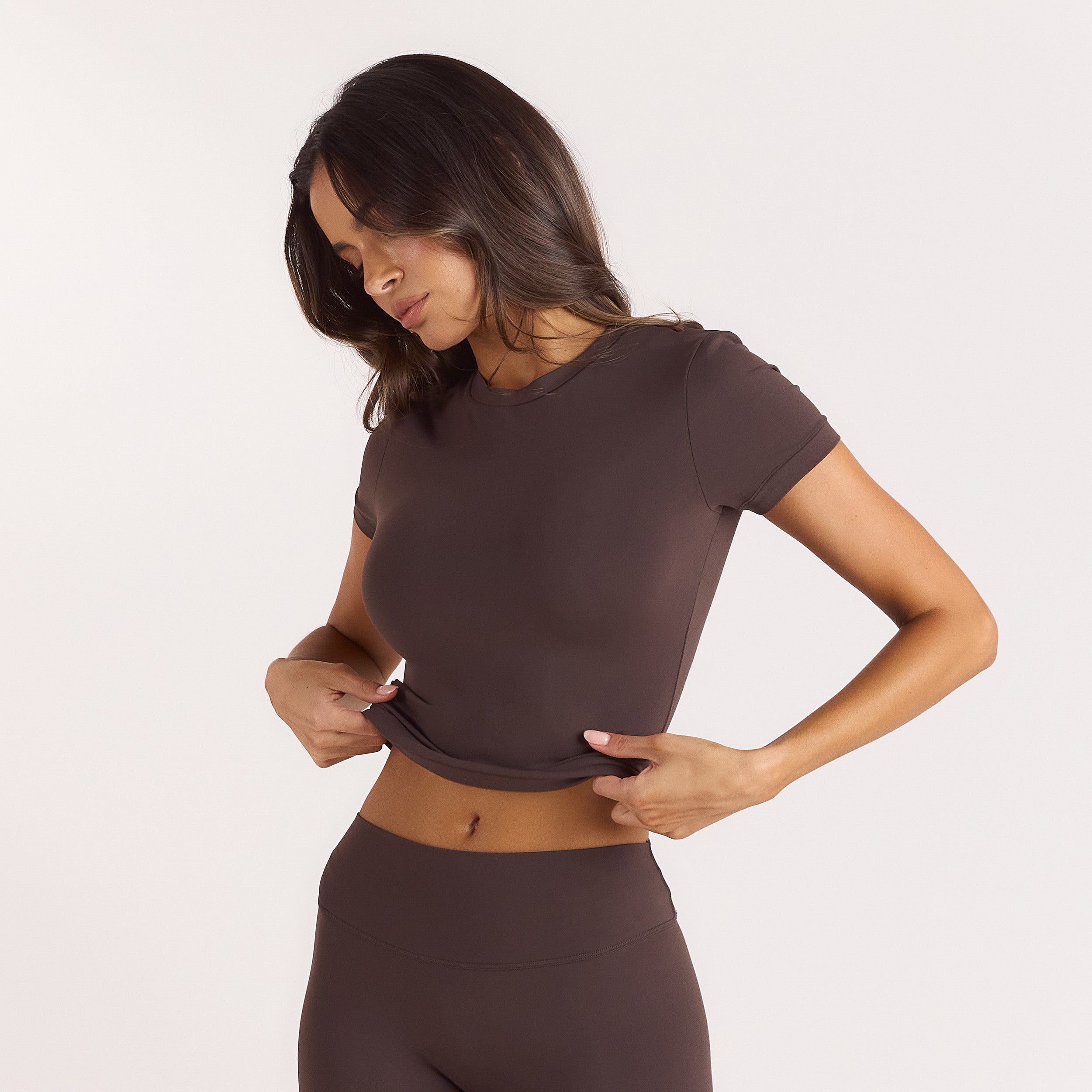 ContourSoft™ Short Sleeve T-Shirt | ContourSoft™ Short Sleeve T-Shirt - Donker Chocoladekleurig