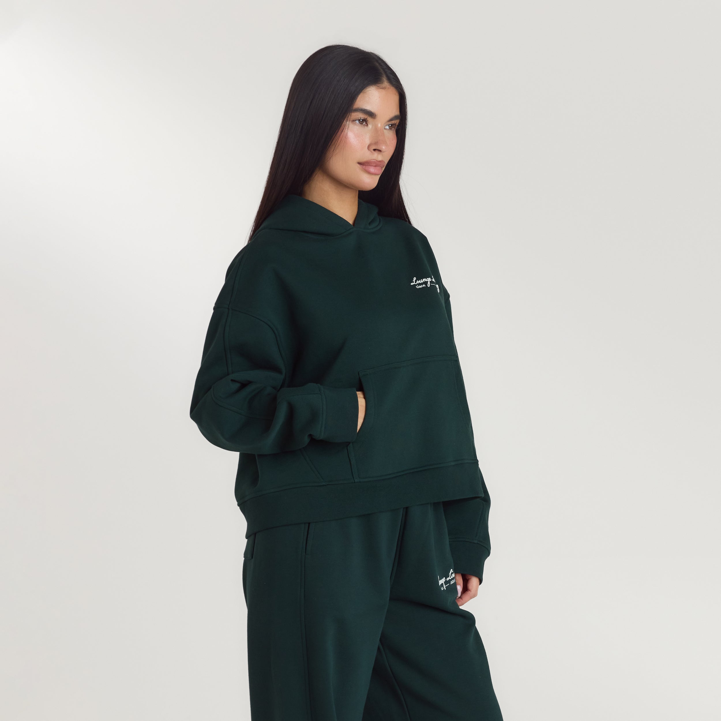 Lounge Living Hoodie | Lounge Living Hoodie - Bosgroen