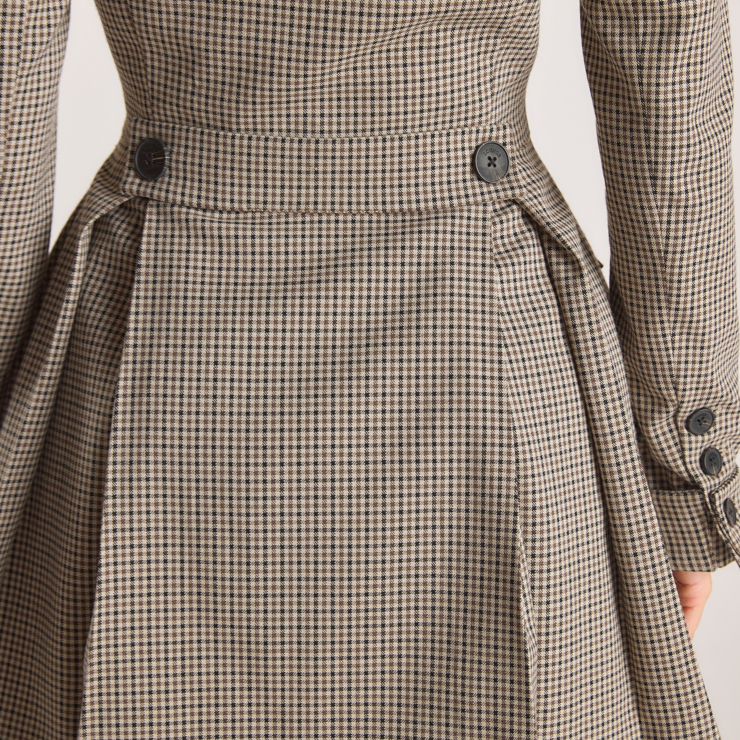 Houndstooth Blazerjurk | Houndstooth Blazerjurk - Bruin