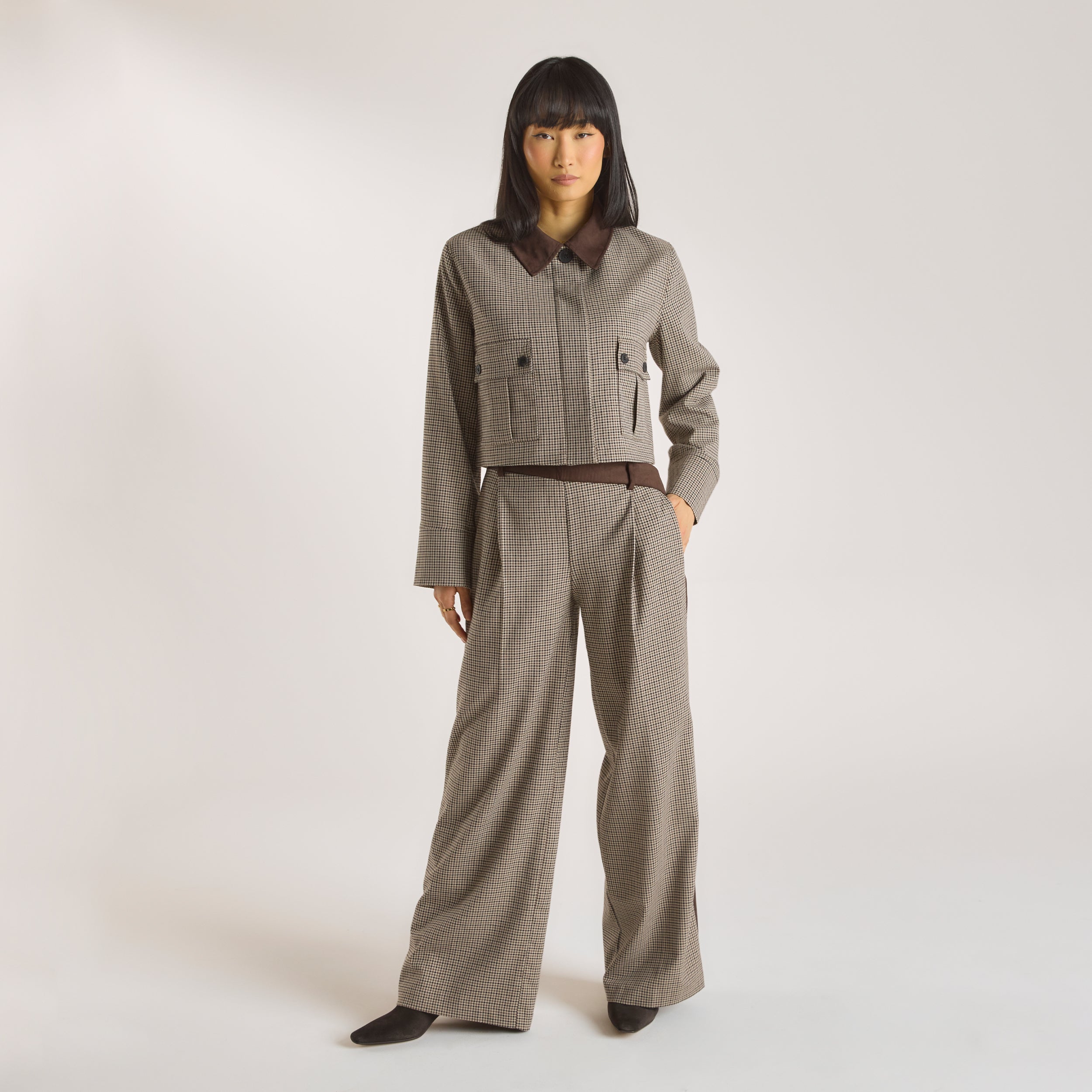 Houndstooth Jas | Houndstooth Jas - Bruin