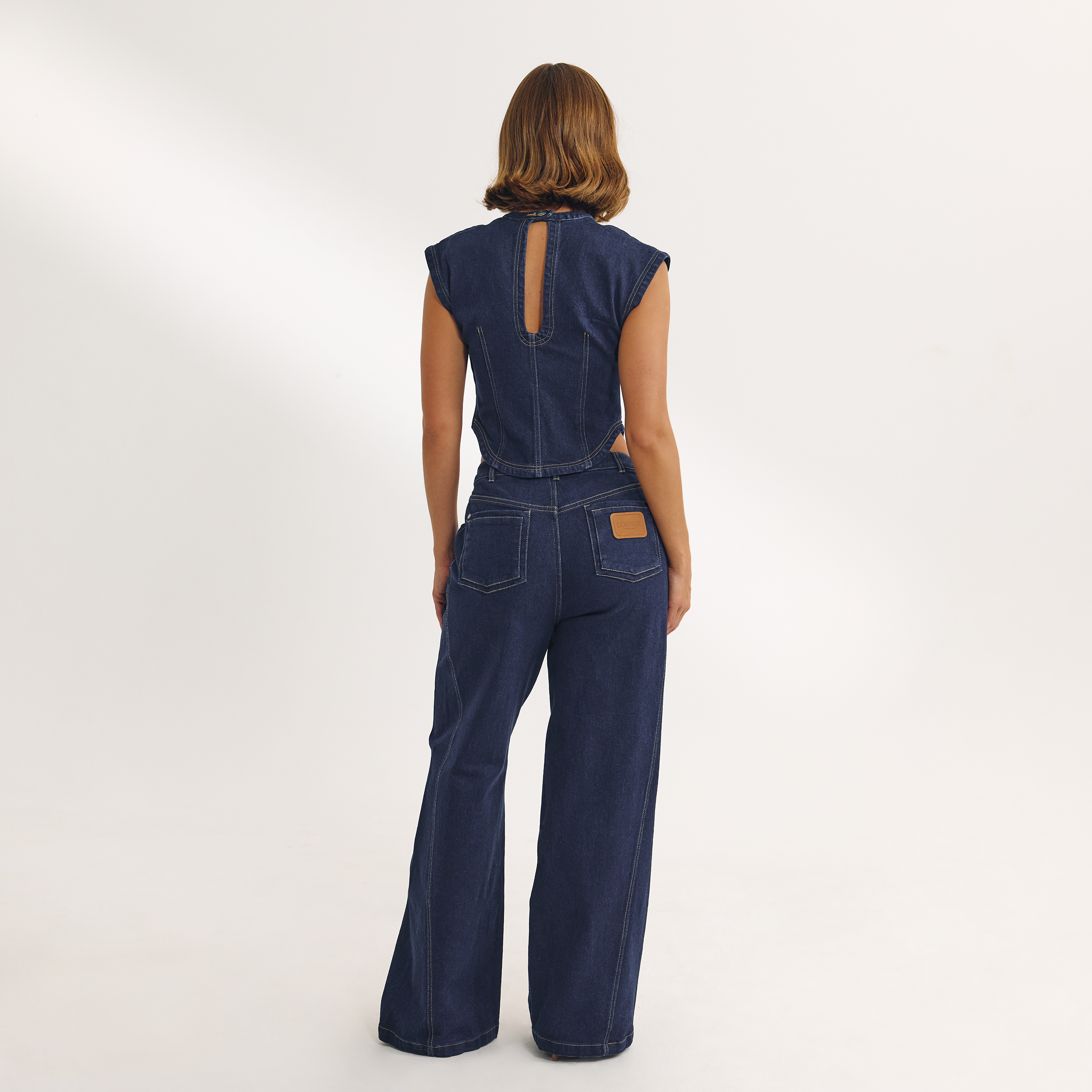Getailleerde Denim Top | Getailleerde Denim Top - Indigo