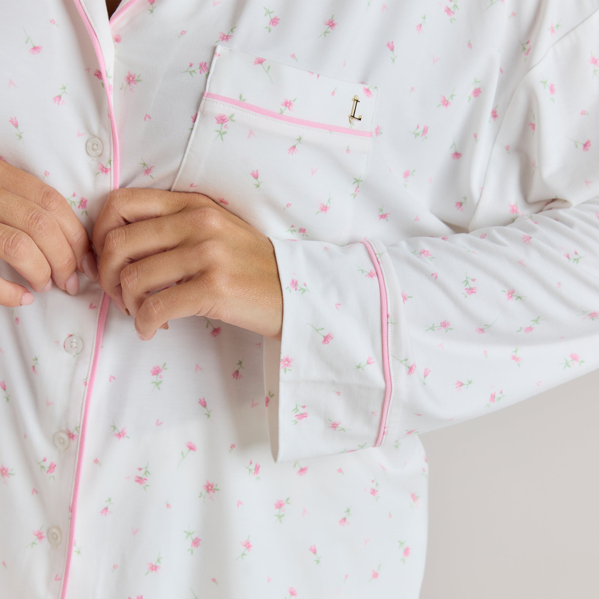Modal Pyjama Shirt | Modal Pyjama Shirt - Bloemenprint