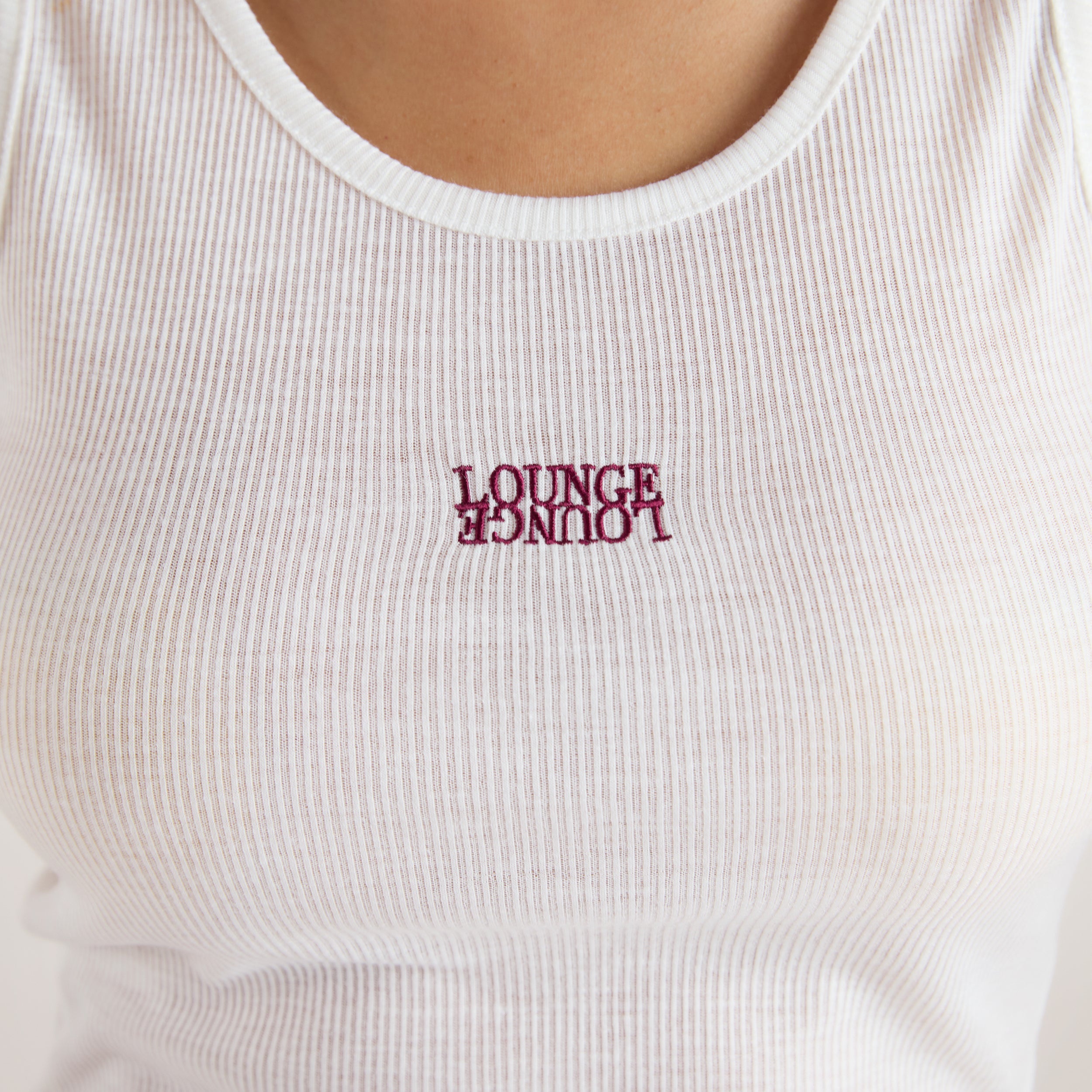 Sheer Geribd Vest Top | Sheer Geribd Vest Top - Wit