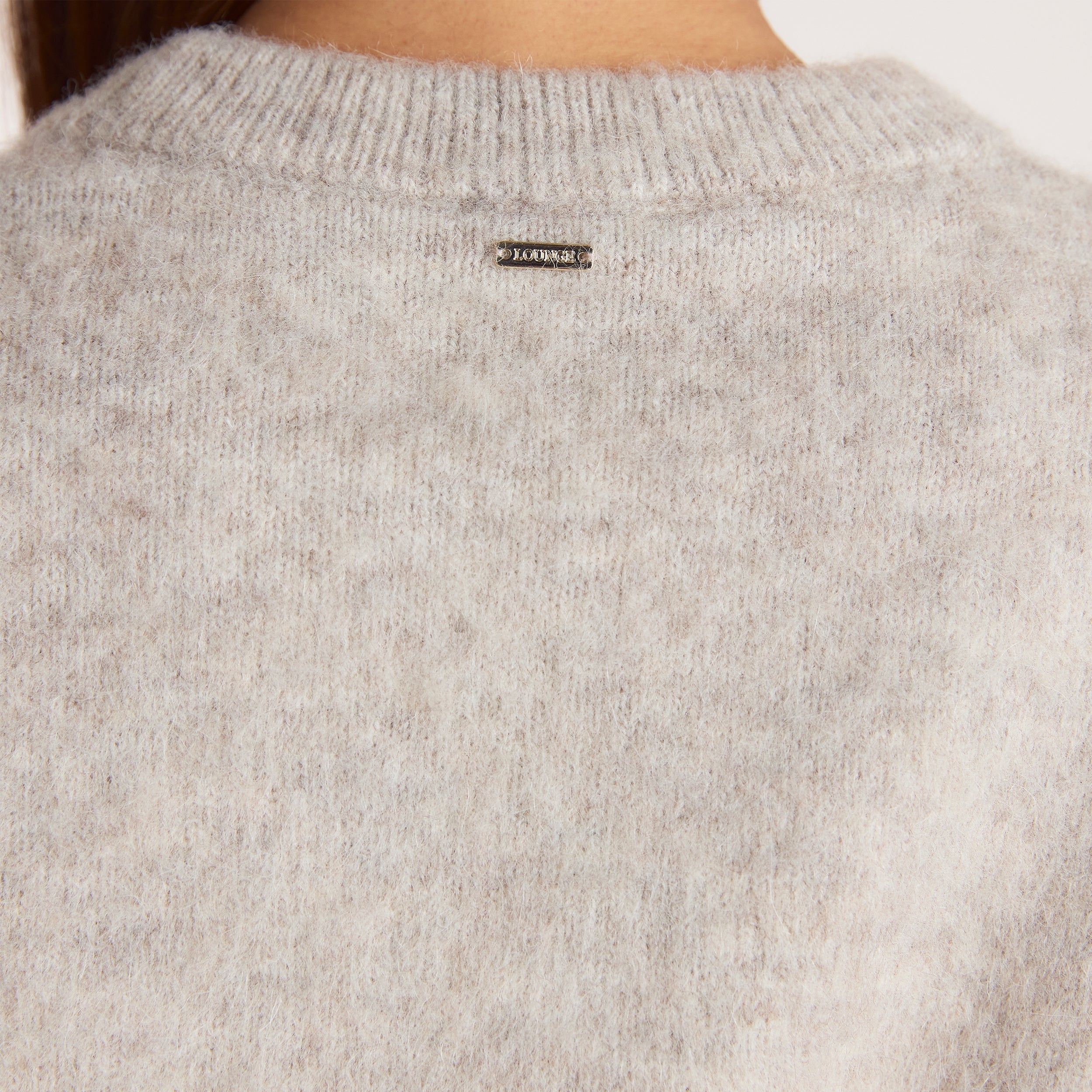 Pluizige gebreide jumper | Pluizige gebreide jumper - Warm Grijs