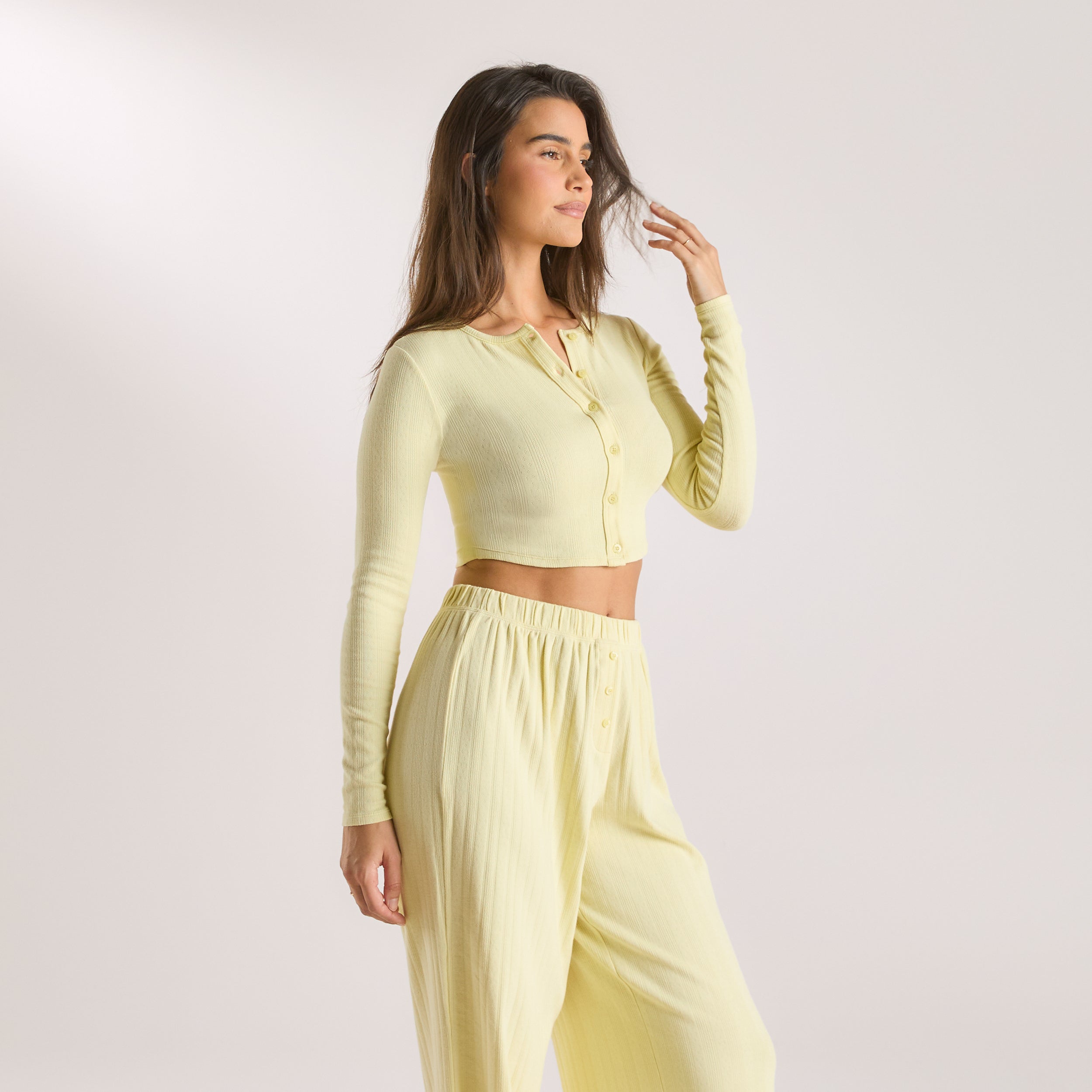 Pointelle Vest | Pointelle Vest - Boterbloem Geel