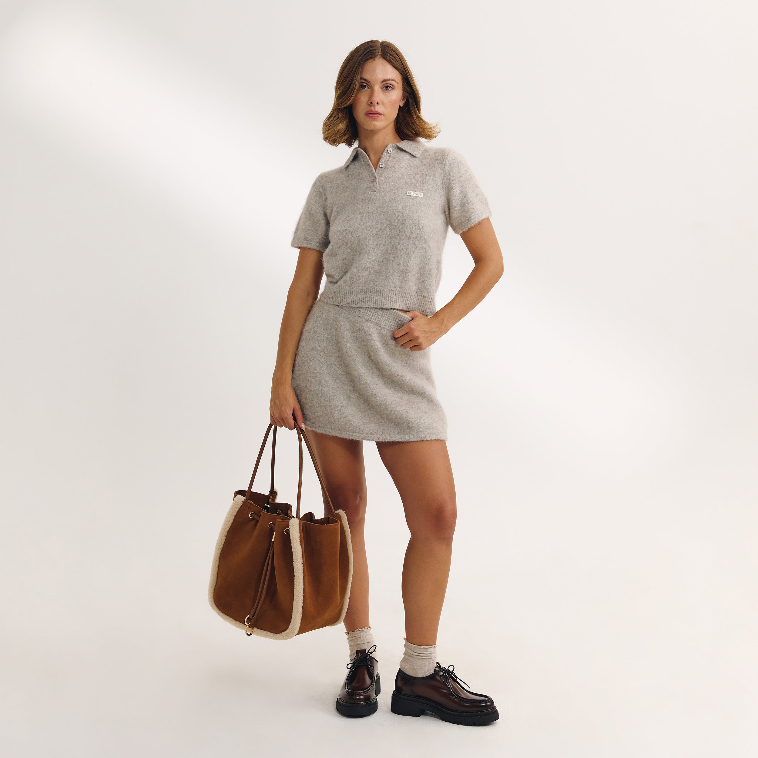 Gebreide Minirok | Gebreide Minirok - Nertskleur