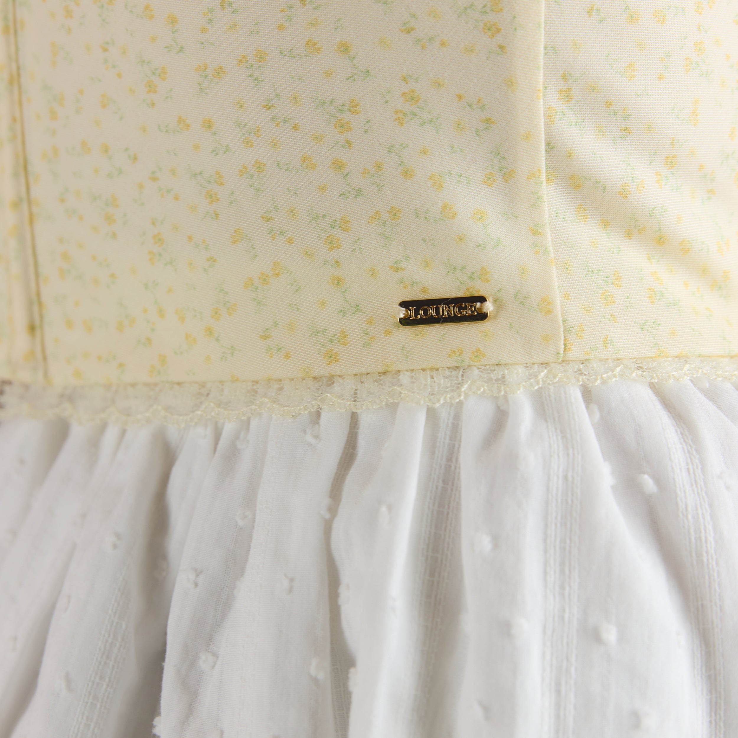 Corset Top met kanten rand | Corset Top met kanten rand - Citroen Bloemenprint