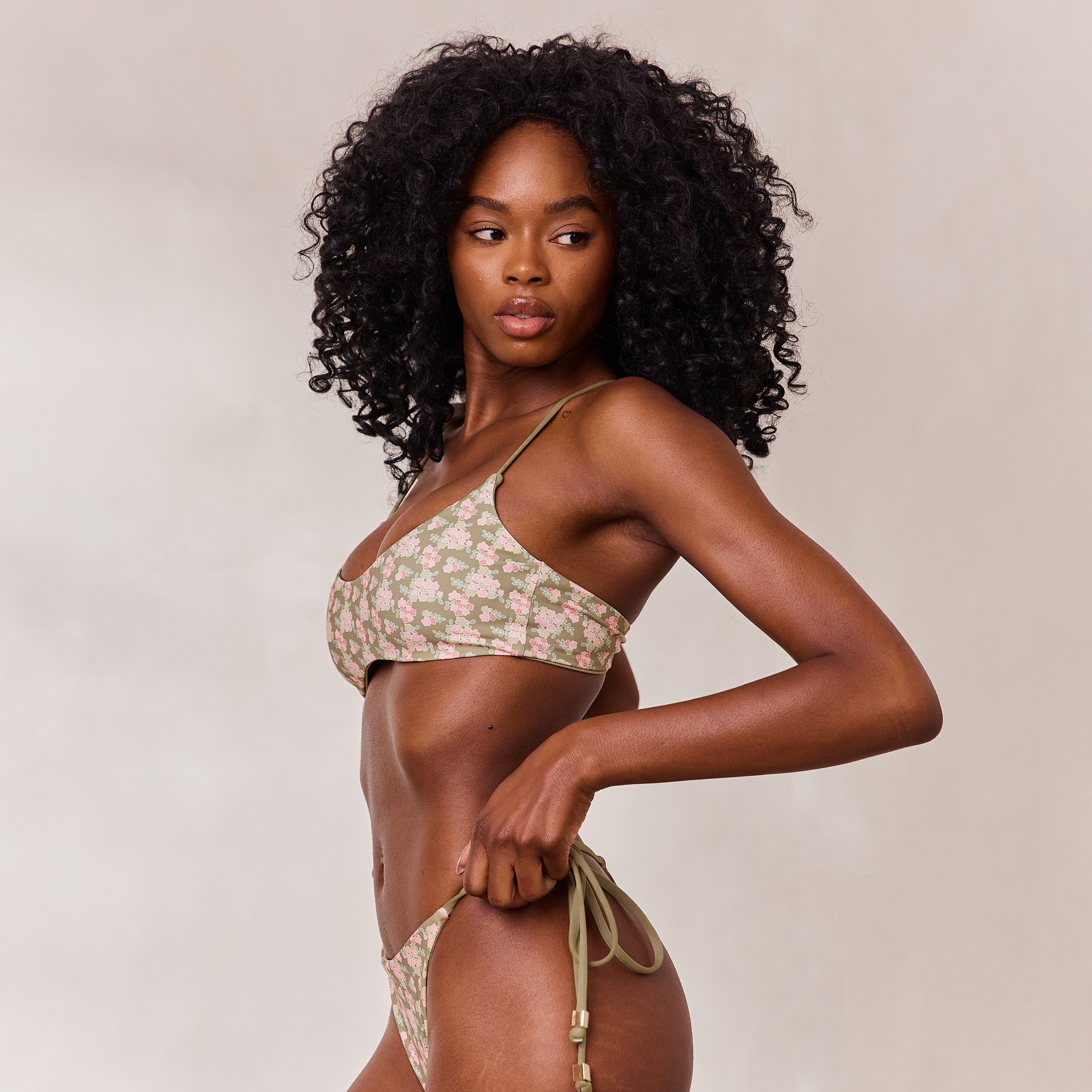 Omkeerbaar Bralette Bikinitop  | Omkeerbaar Bralette Bikinitop - Groen/Bloemenprint