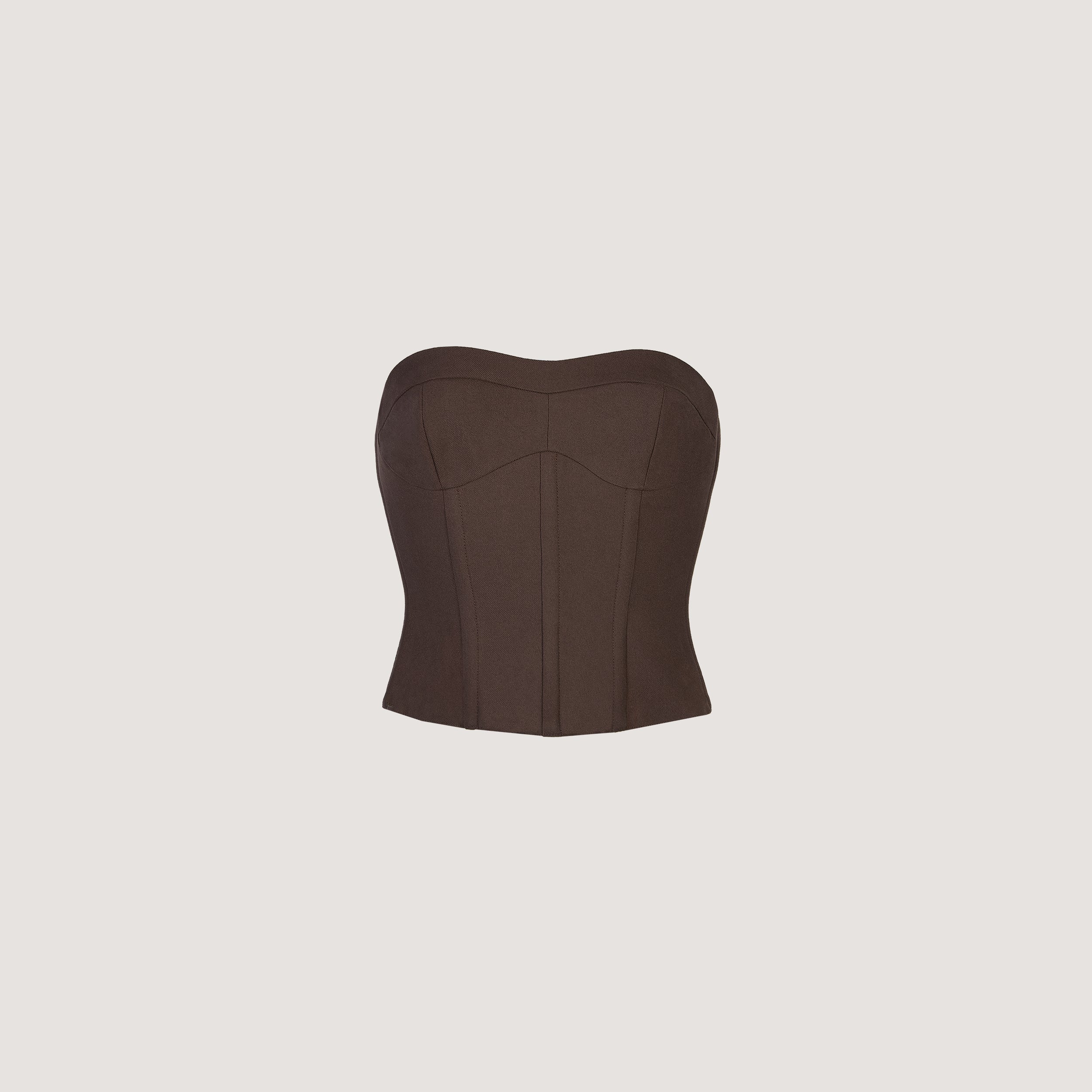 Bandeau Corset Top | Bandeau Corset Top - Donkerbruin