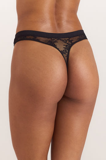 Lace Nurture String - Zwart alternate