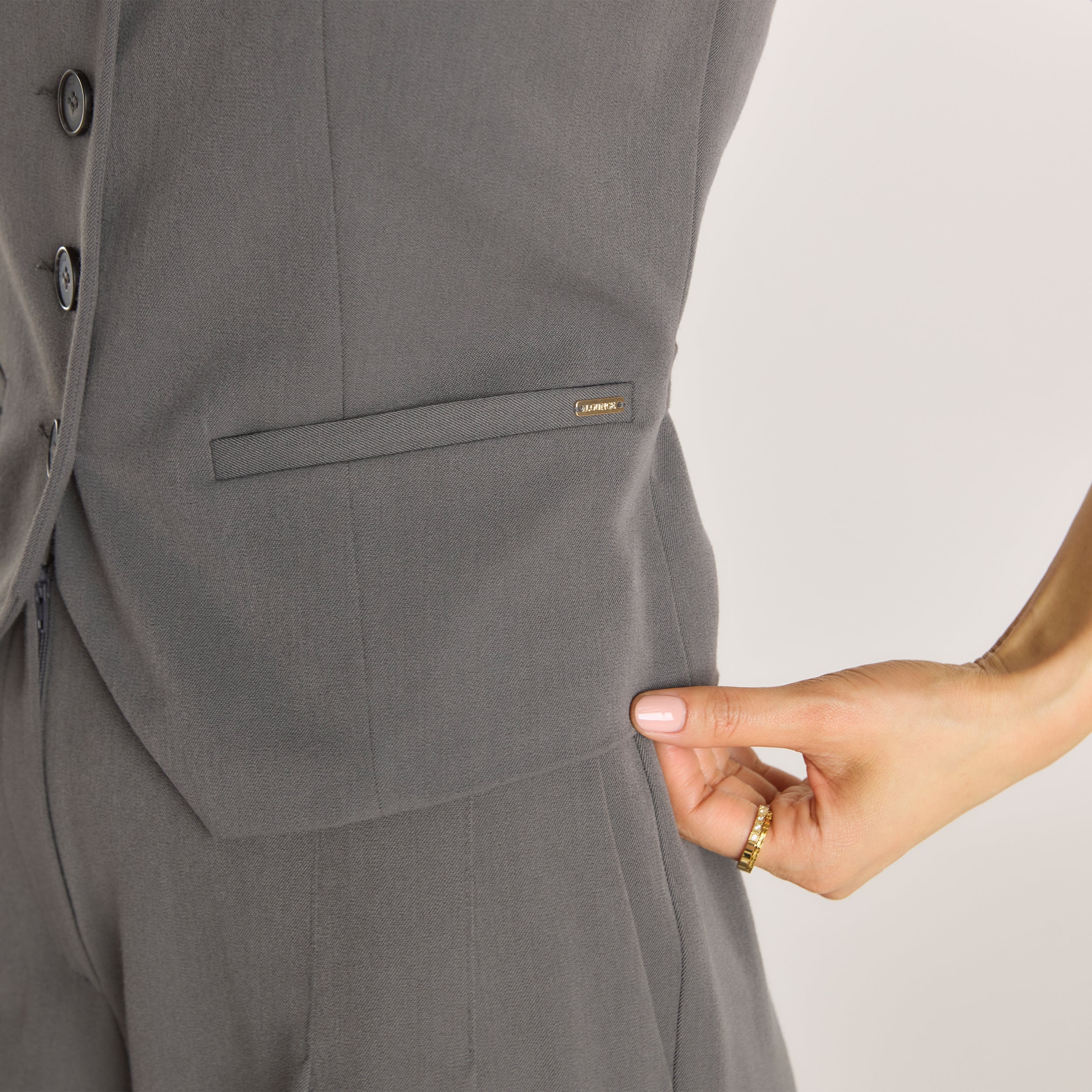 Tailored Vest | Tailored Vest - Houtskool