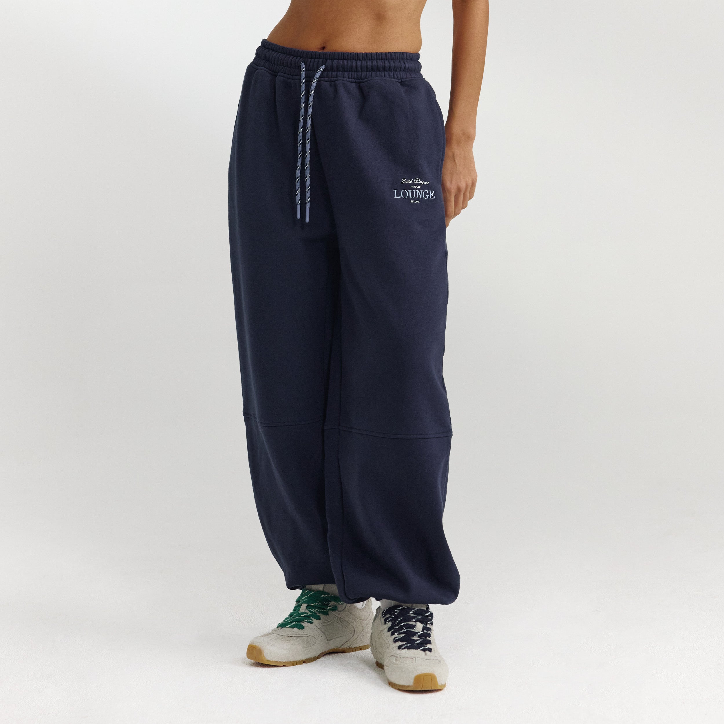 Joggingbroek met wijde pijpen - Donkerblauw