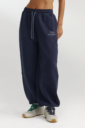 Joggingbroek met wijde pijpen - Donkerblauw