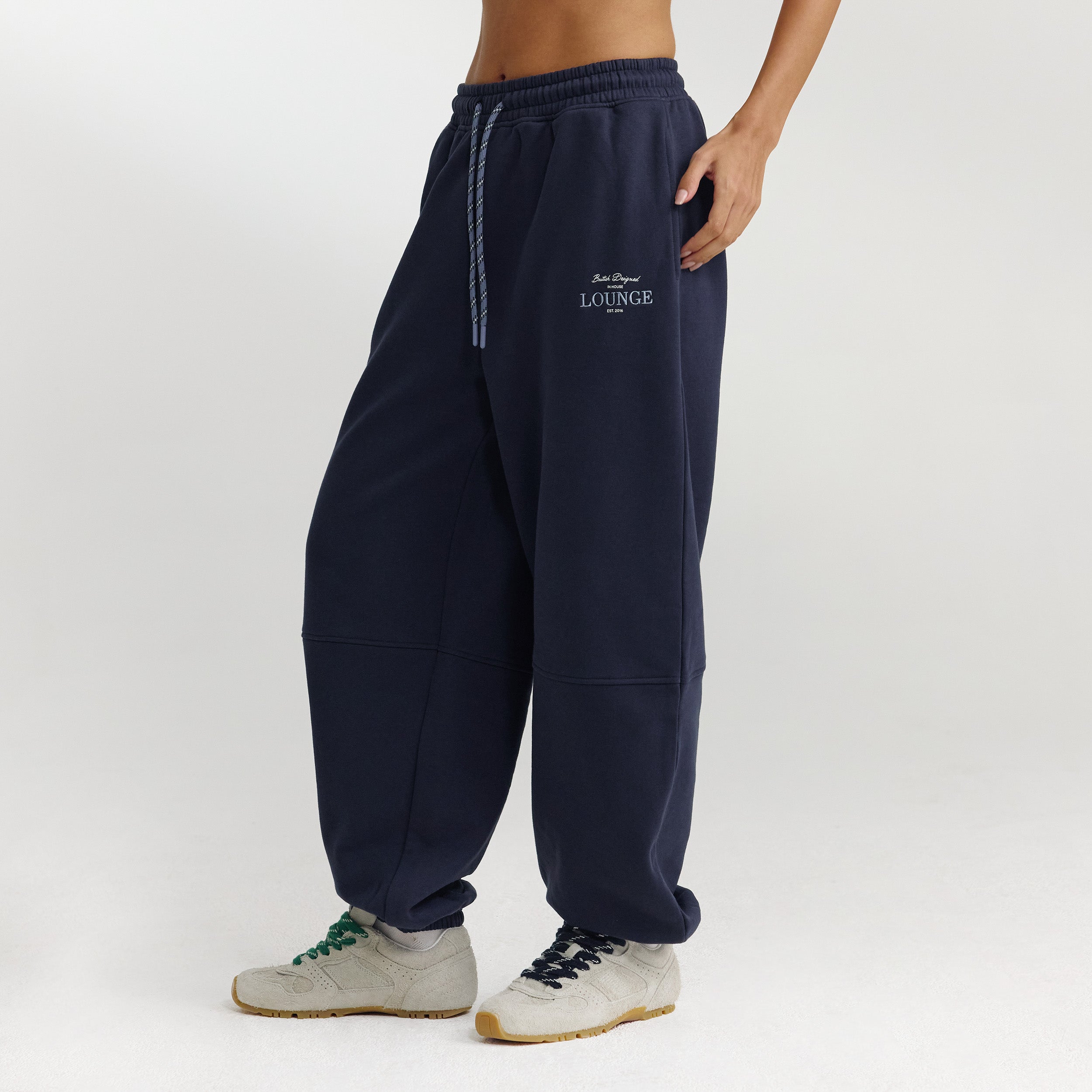 Joggingbroek met wijde pijpen | Joggingbroek met wijde pijpen - Donkerblauw