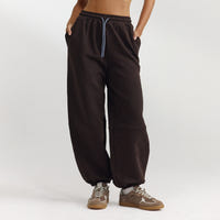 Joggingbroek met wijde pijpen - Donker Chocoladekleurig