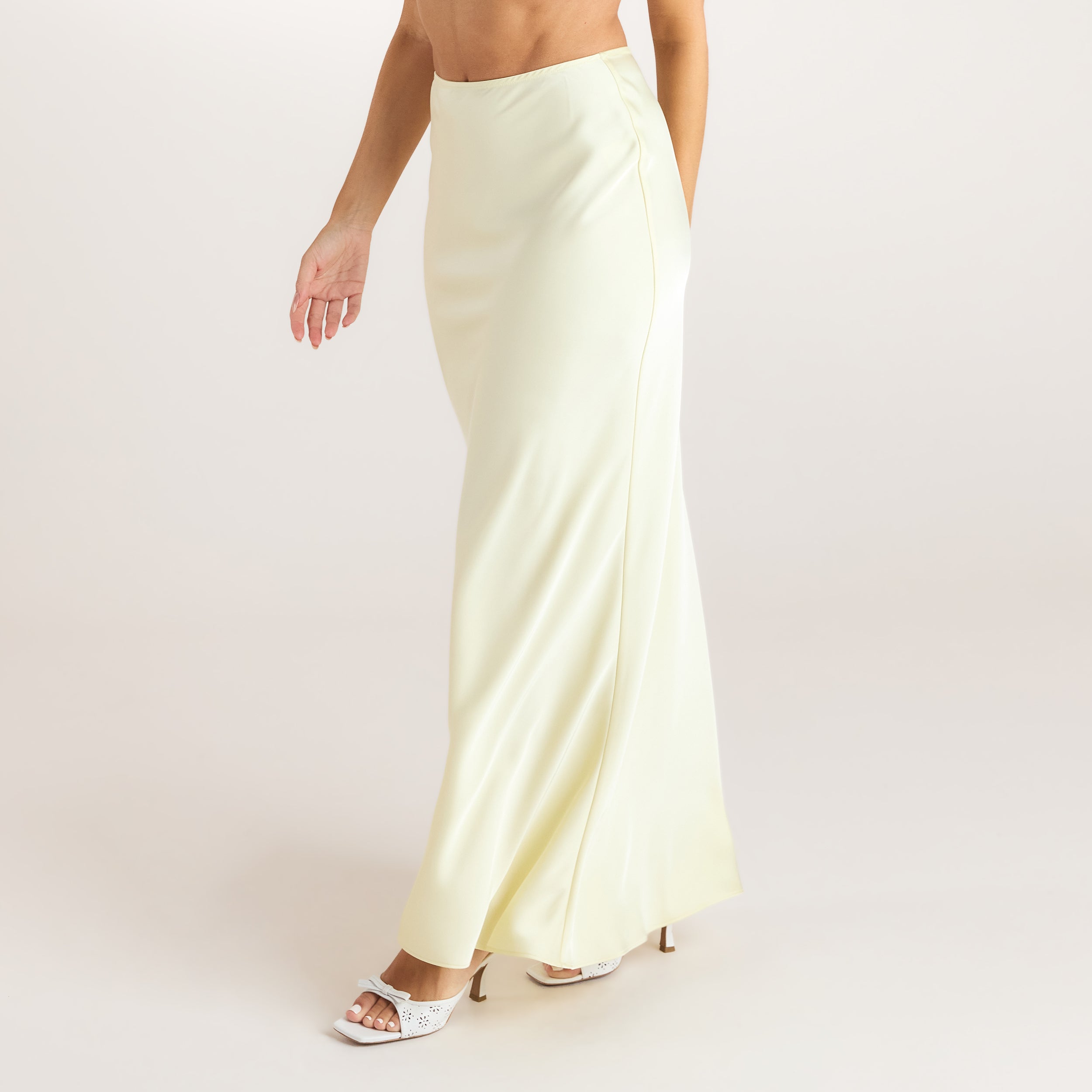 Satin Fitted Maxi-rok | Satin Fitted Maxi-rok - Citroen