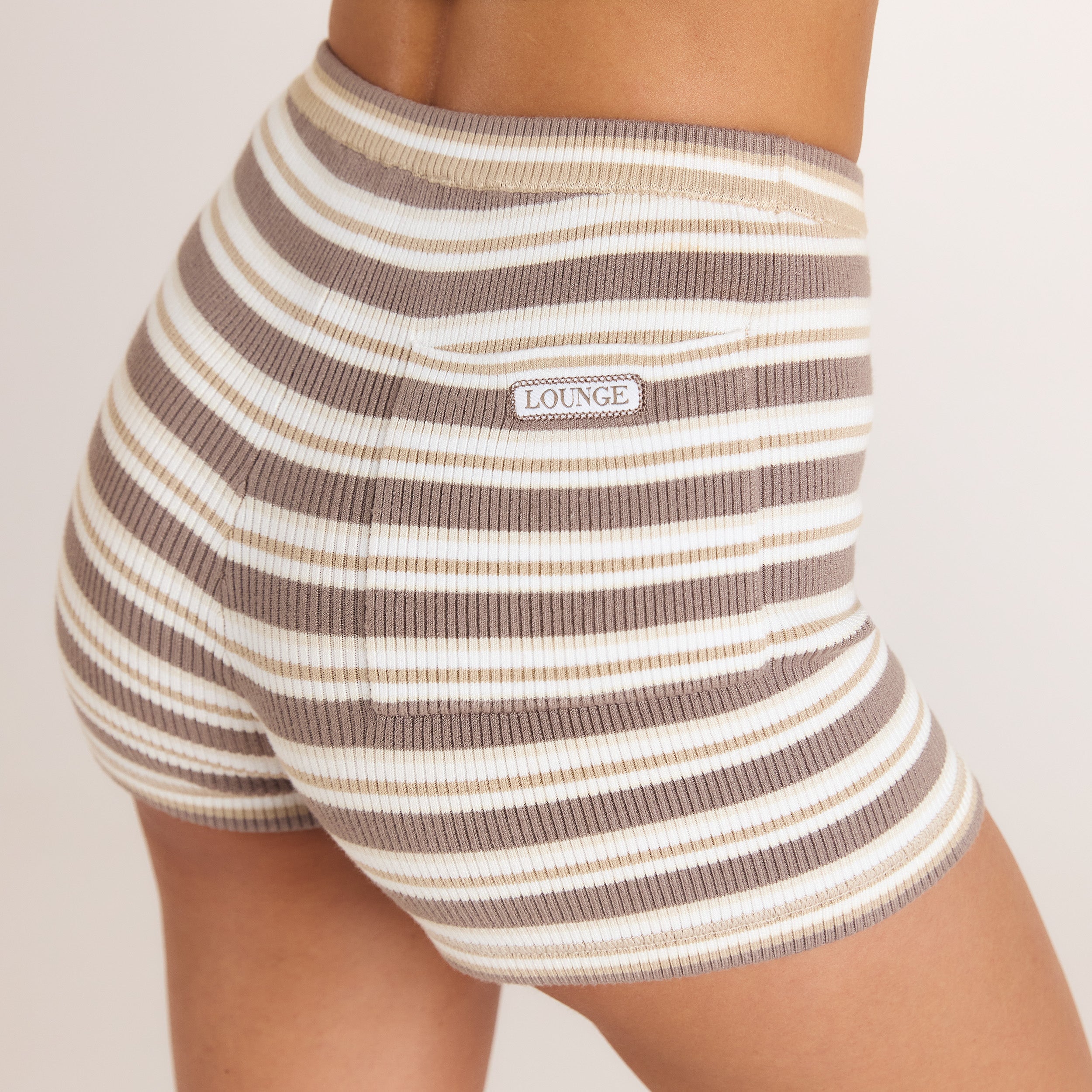 Gebreide Shorts | Gebreide Shorts - Beige Stripe