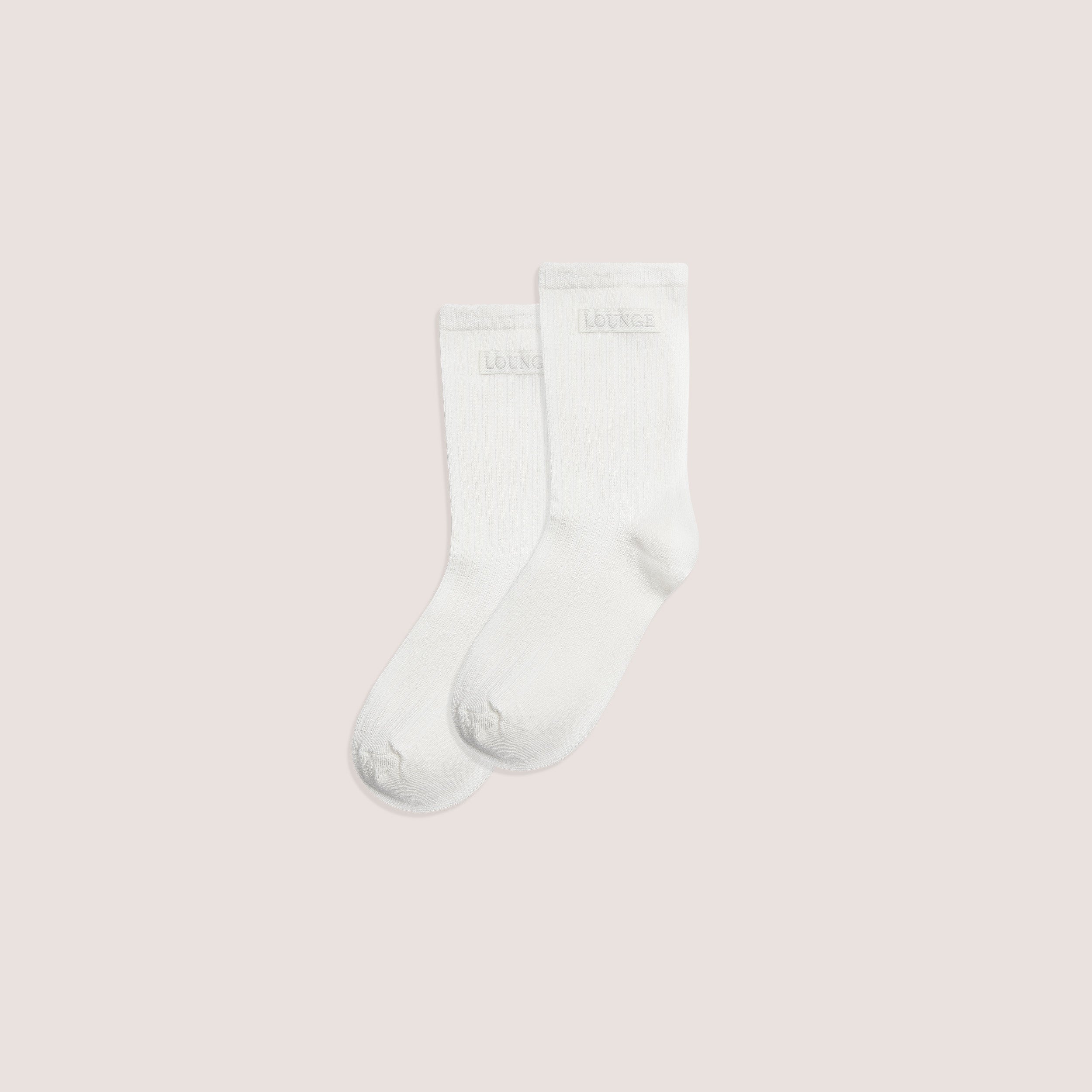 Geribbelde crew-sokken (2-pack) | Geribbelde crew-sokken (2-pack) - Wit