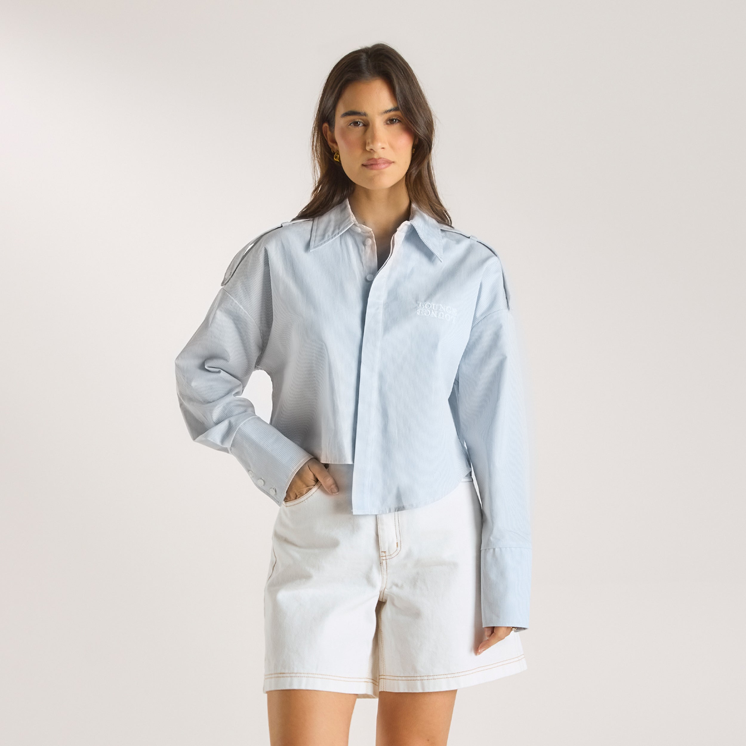 Asymmetrisch Shirt | Asymmetrisch Shirt - Blauw Stripe