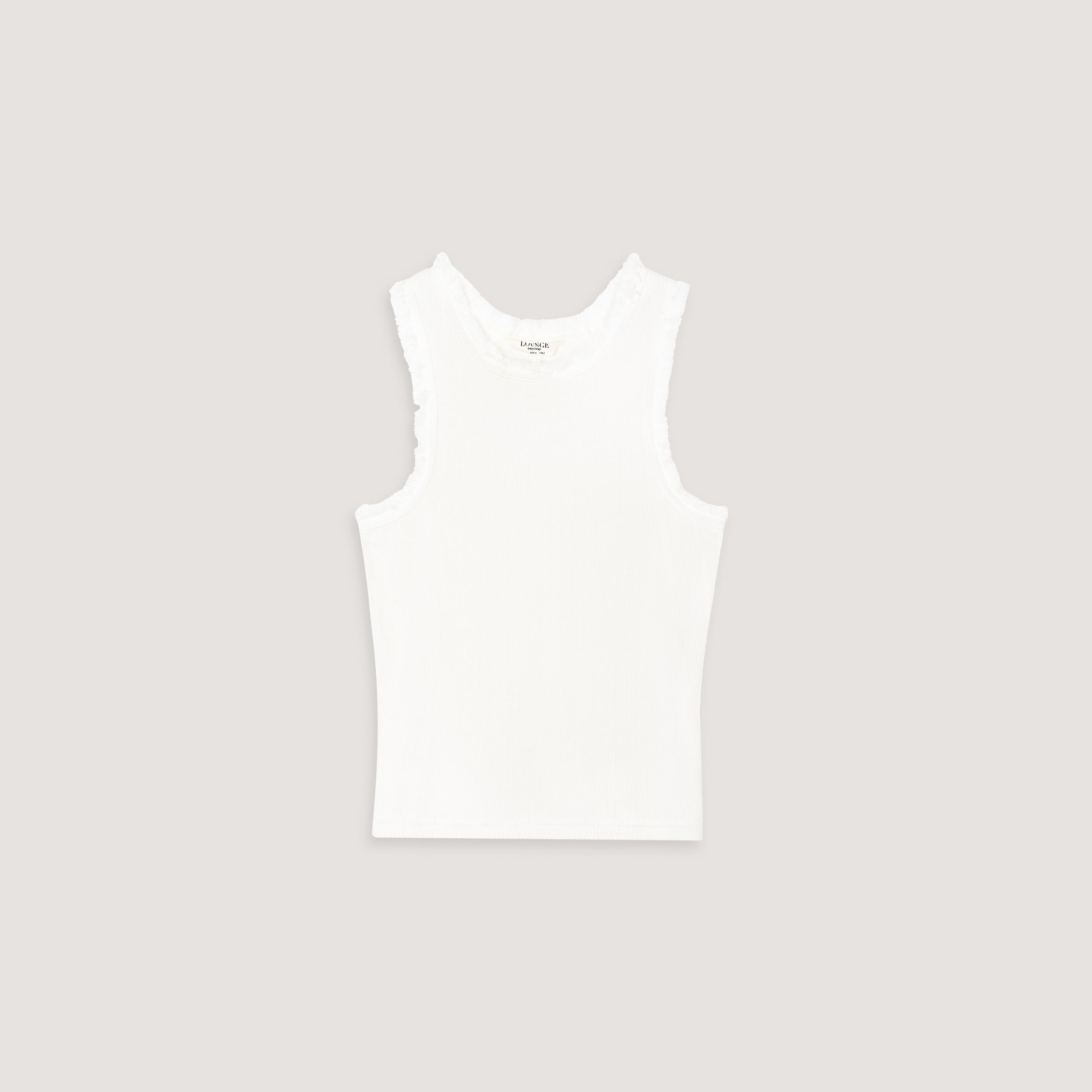 Gerafelde Tank Top | Gerafelde Tank Top - Wit